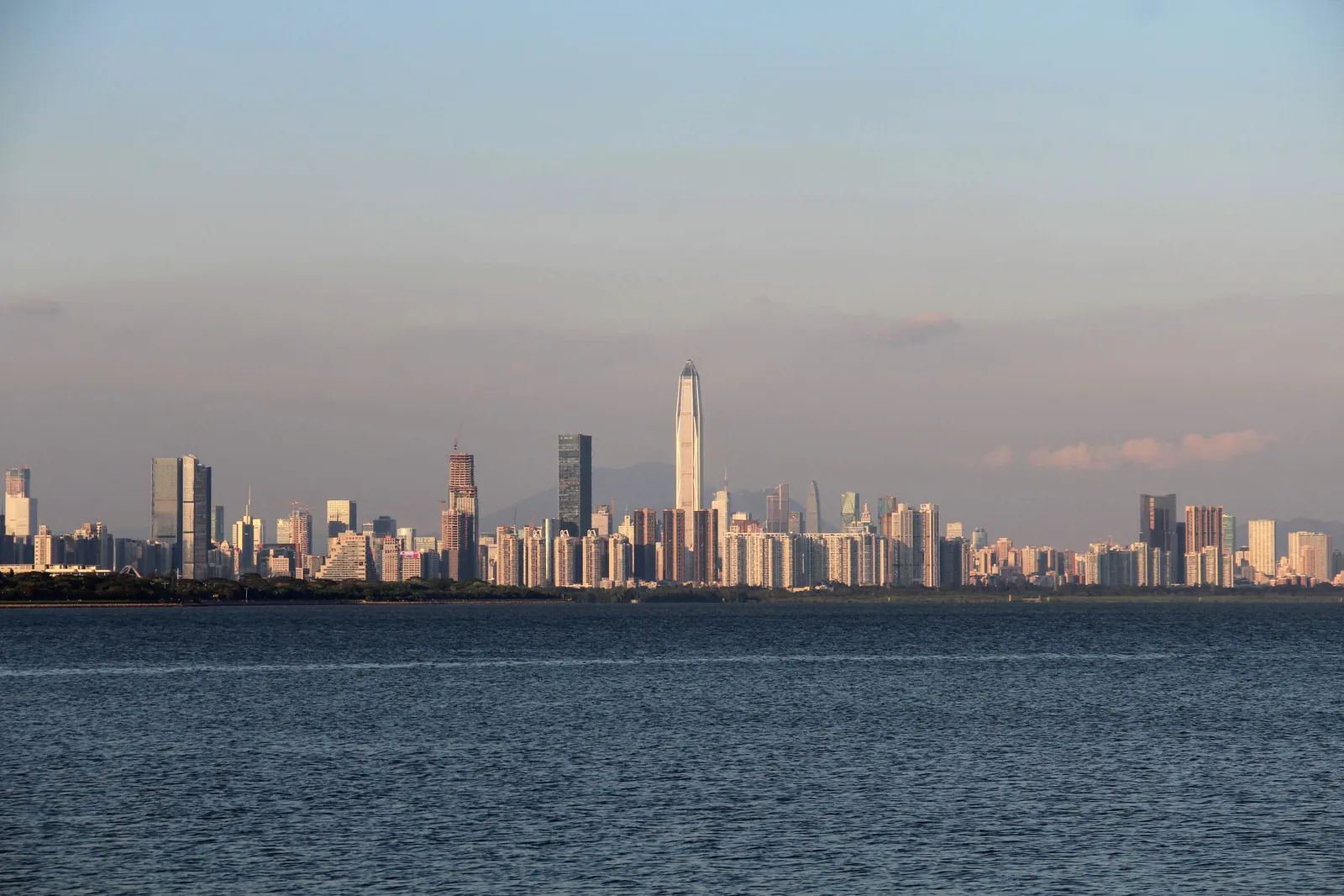 Shenzhen skyline over the urban core